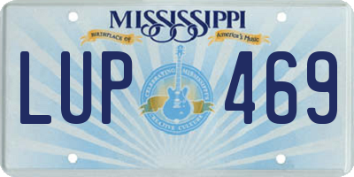 MS license plate LUP469