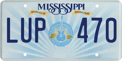 MS license plate LUP470