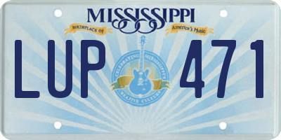 MS license plate LUP471