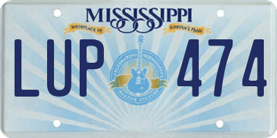 MS license plate LUP474