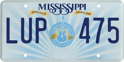MS license plate LUP475