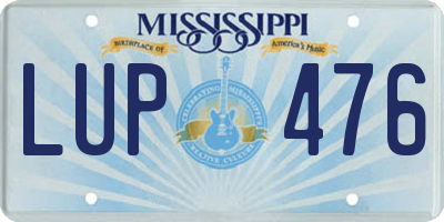 MS license plate LUP476