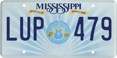 MS license plate LUP479