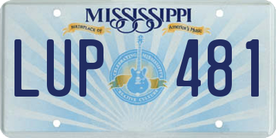 MS license plate LUP481