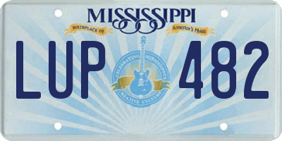 MS license plate LUP482