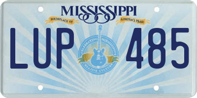 MS license plate LUP485