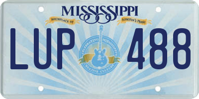 MS license plate LUP488