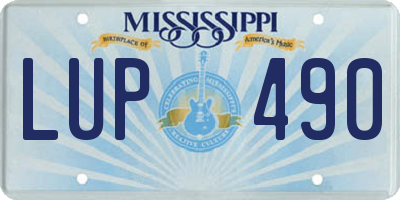 MS license plate LUP490