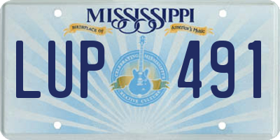 MS license plate LUP491