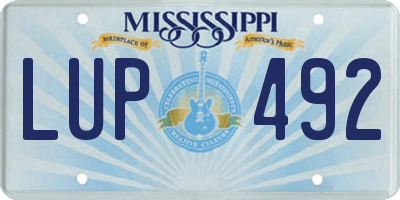 MS license plate LUP492