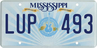MS license plate LUP493