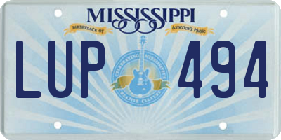 MS license plate LUP494