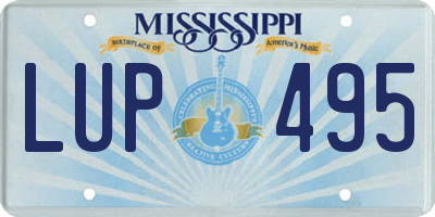 MS license plate LUP495