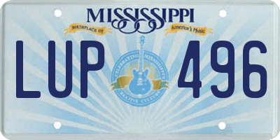 MS license plate LUP496