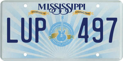 MS license plate LUP497