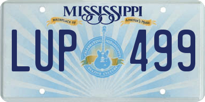 MS license plate LUP499