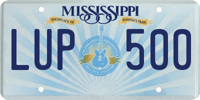 MS license plate LUP500
