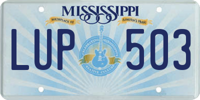 MS license plate LUP503