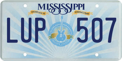 MS license plate LUP507