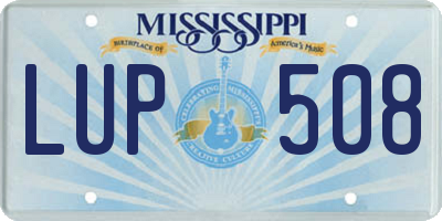 MS license plate LUP508