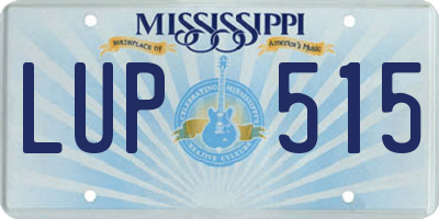 MS license plate LUP515