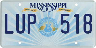 MS license plate LUP518
