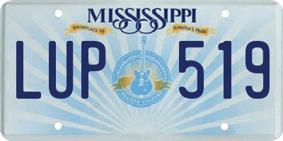 MS license plate LUP519