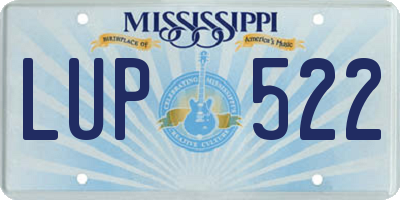 MS license plate LUP522