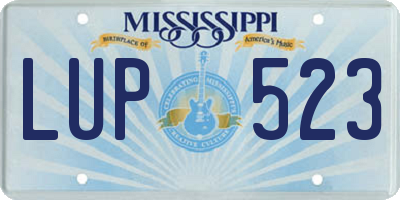 MS license plate LUP523