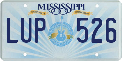 MS license plate LUP526