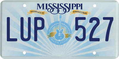 MS license plate LUP527