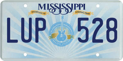 MS license plate LUP528