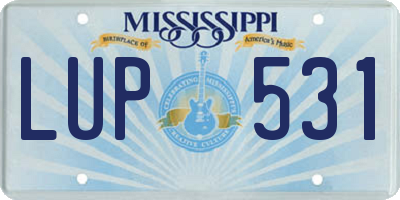 MS license plate LUP531