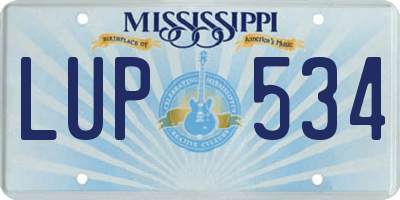 MS license plate LUP534