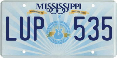 MS license plate LUP535