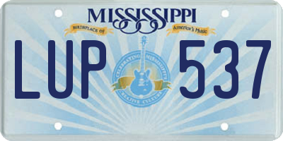 MS license plate LUP537