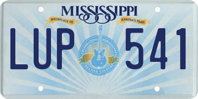 MS license plate LUP541