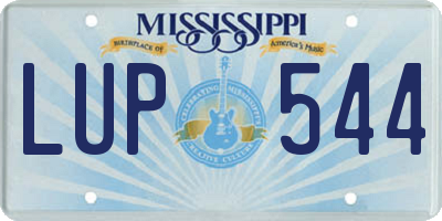 MS license plate LUP544