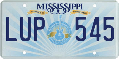 MS license plate LUP545