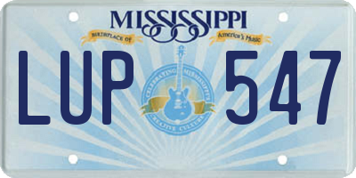 MS license plate LUP547