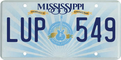 MS license plate LUP549