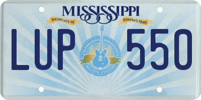 MS license plate LUP550
