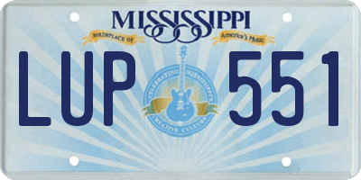 MS license plate LUP551