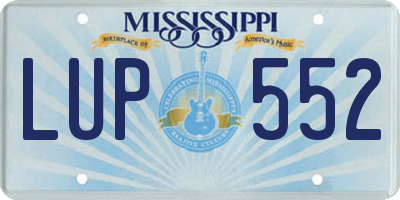 MS license plate LUP552