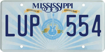 MS license plate LUP554