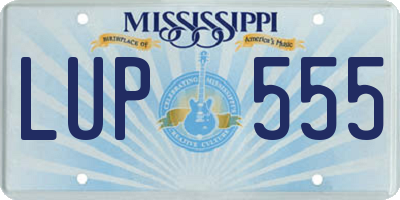 MS license plate LUP555