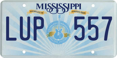 MS license plate LUP557