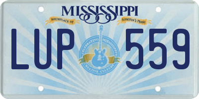 MS license plate LUP559