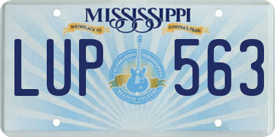 MS license plate LUP563