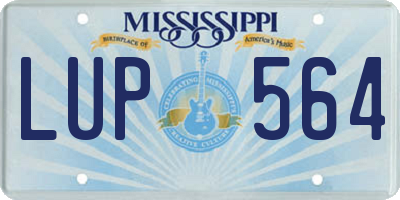 MS license plate LUP564